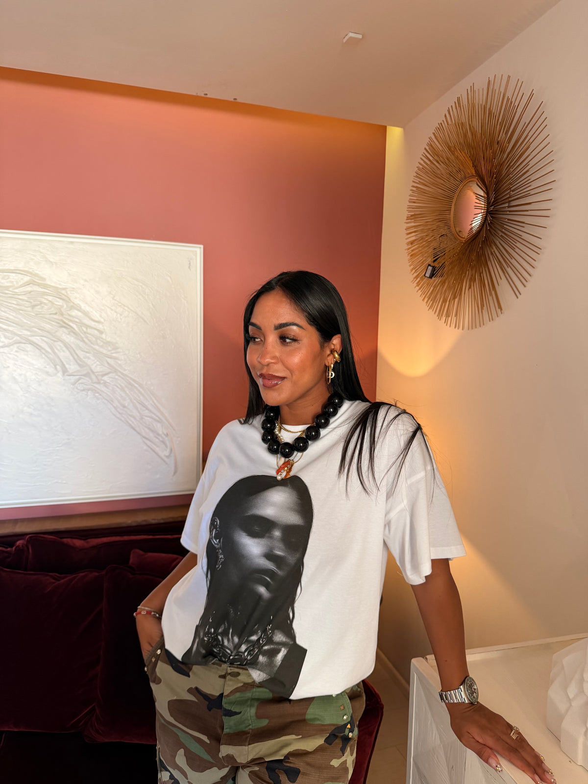 T-shirt stampa fotografica fit regular girocollo