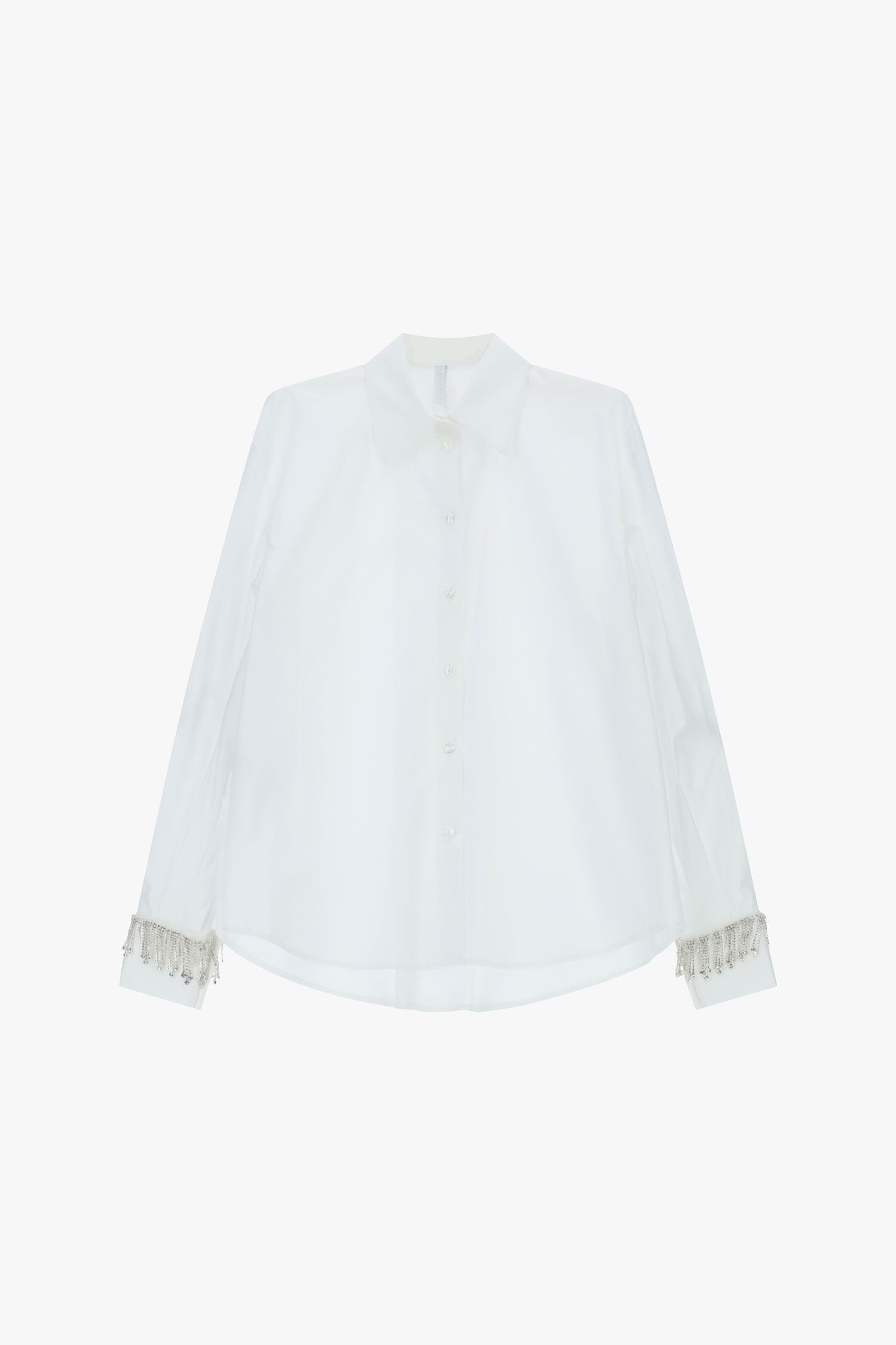 Camicia over con frange gioiello ai polsi