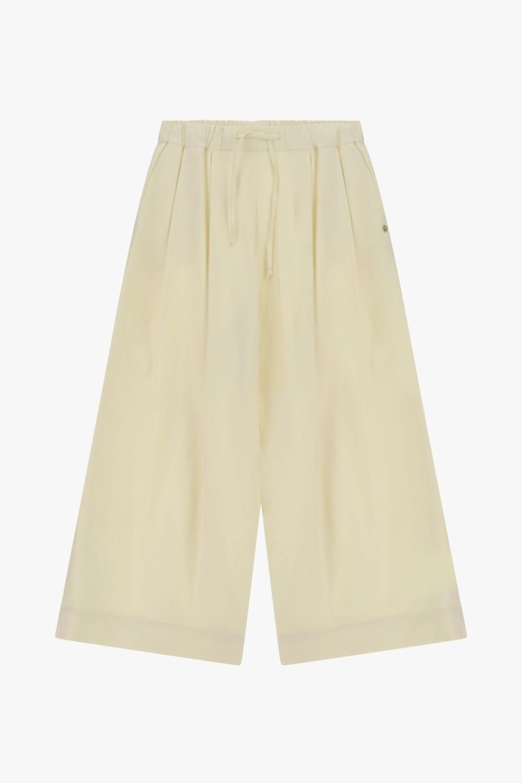 Pantaloni palazzo ampi a vita alta con coulisse