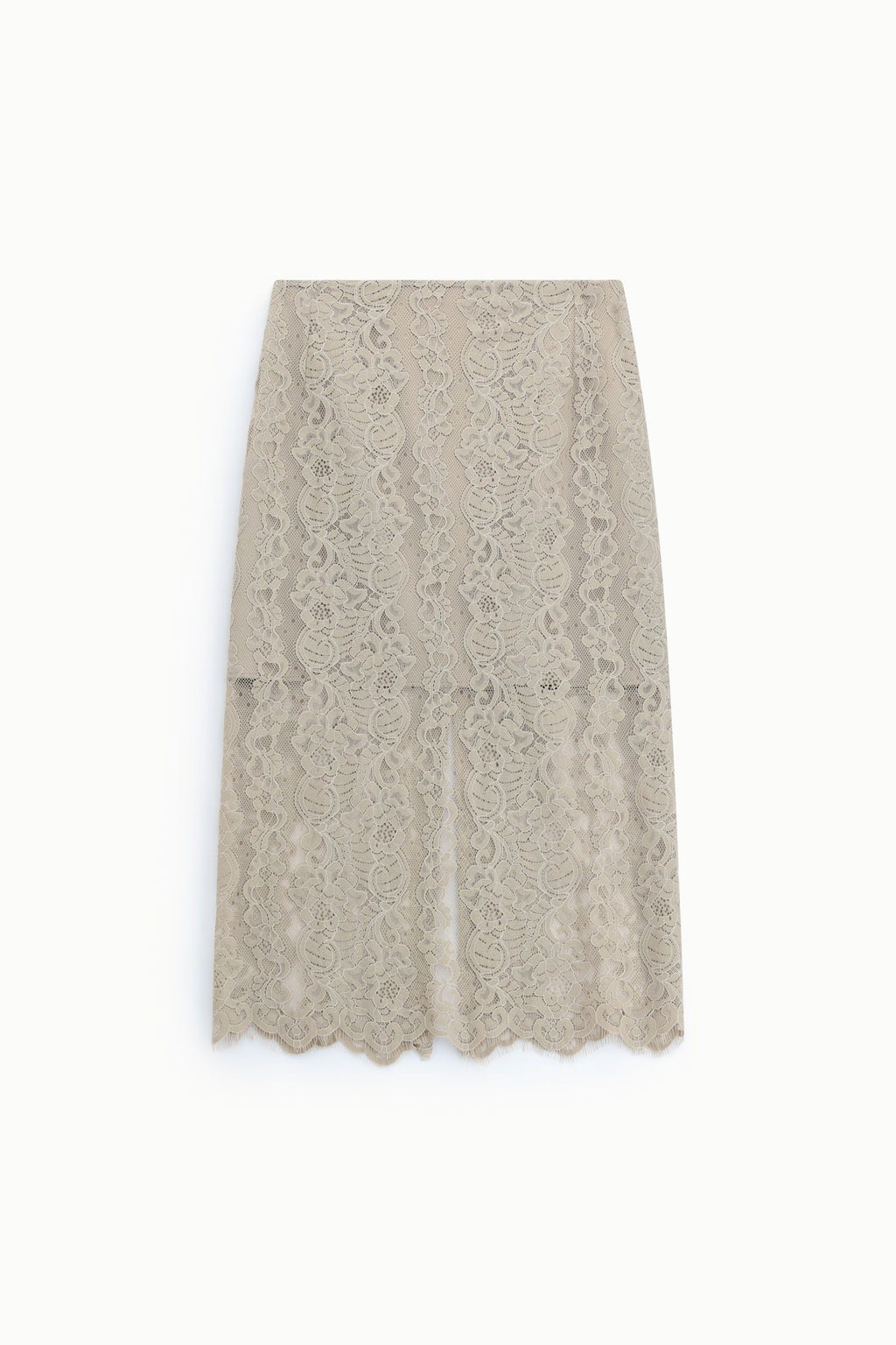 Gonna midi in pizzo con spacco laterale
