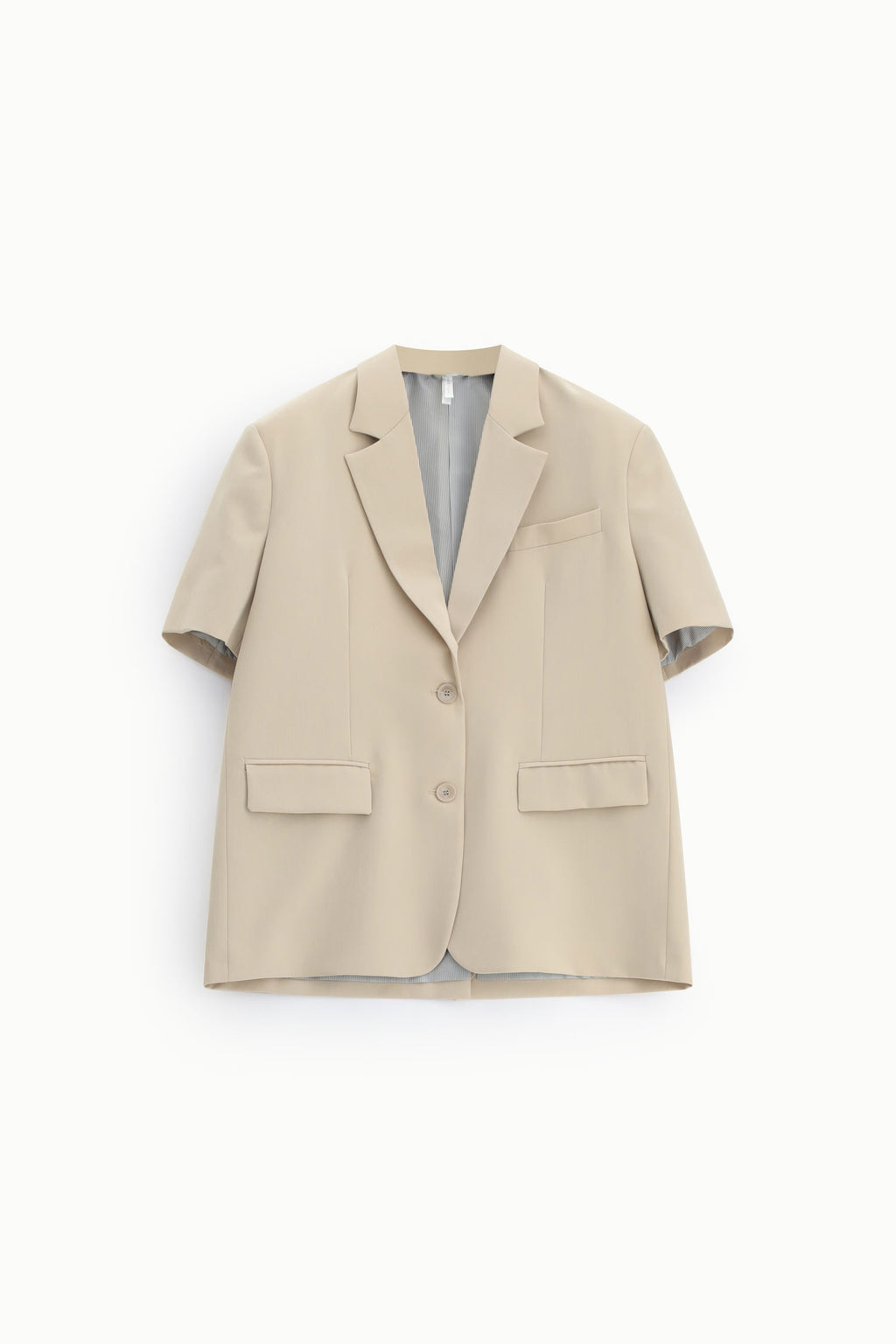 Blazer monopetto maniche corte con tasche a patta
