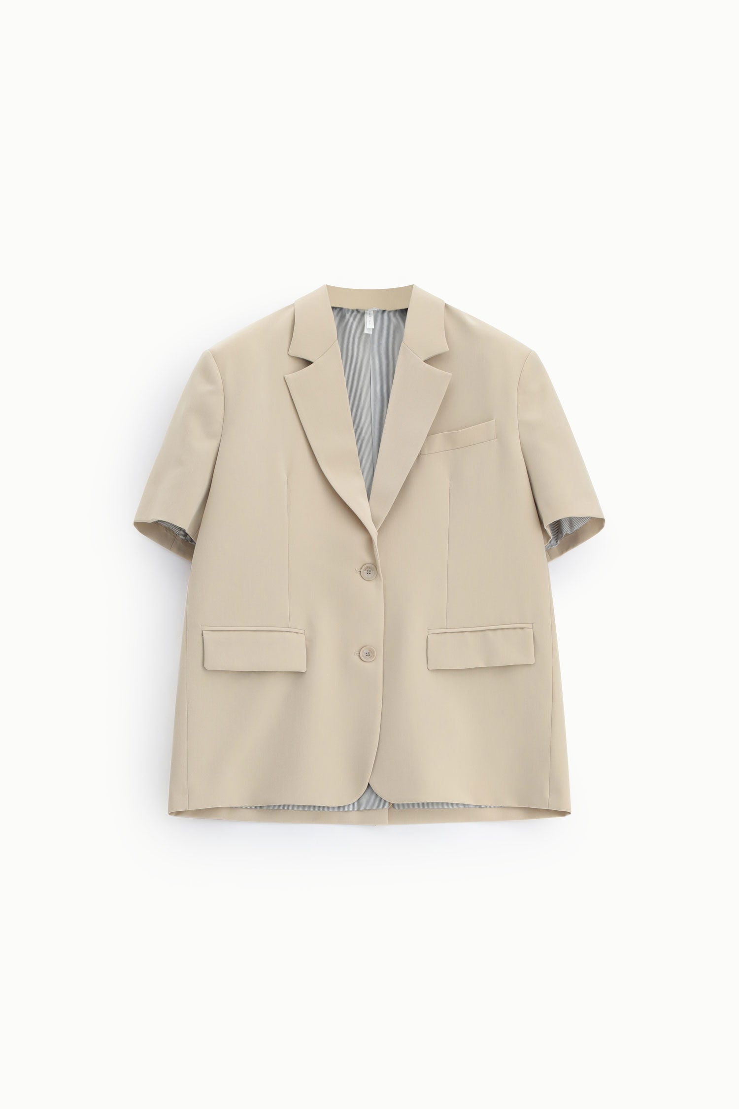 Blazer monopetto maniche corte con tasche a patta