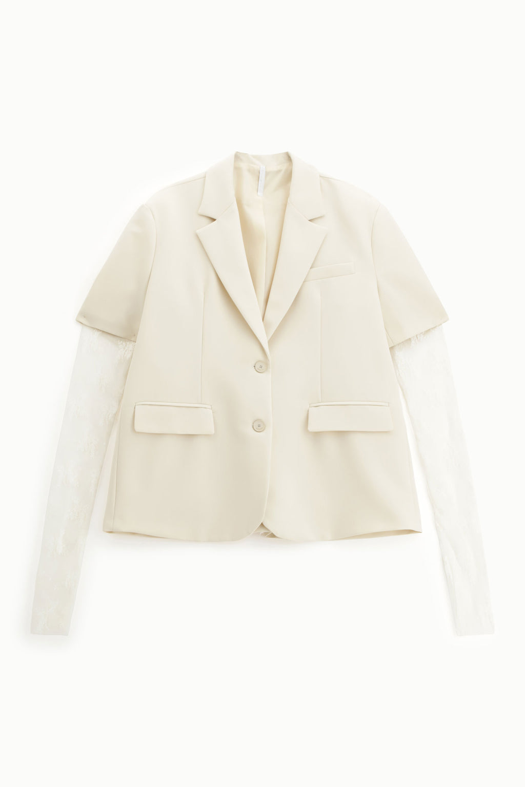 Blazer oversize a maniche corte con maniche in pizzo removibili