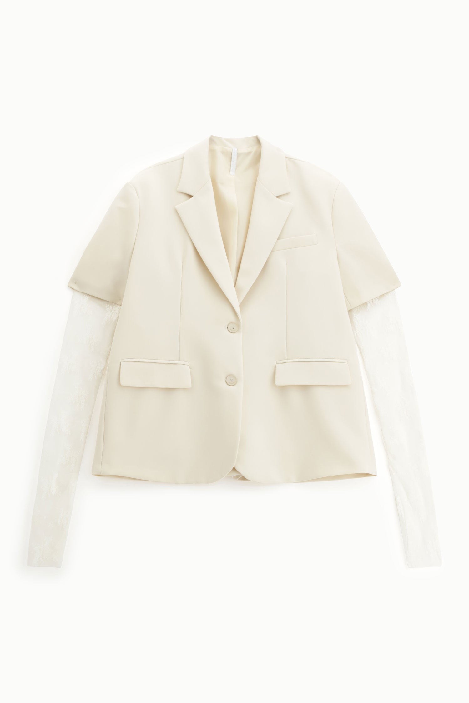 Blazer oversize a maniche corte con maniche in pizzo removibili