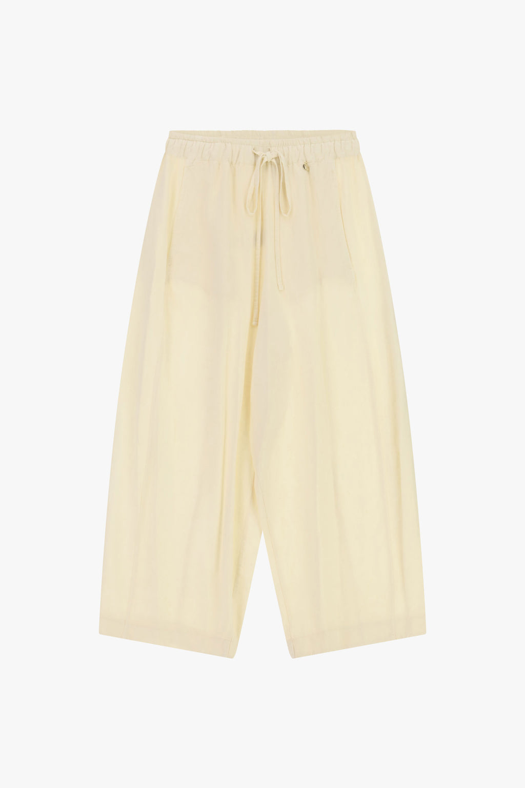Pantaloni palazzo cropped con elastico e coulisse