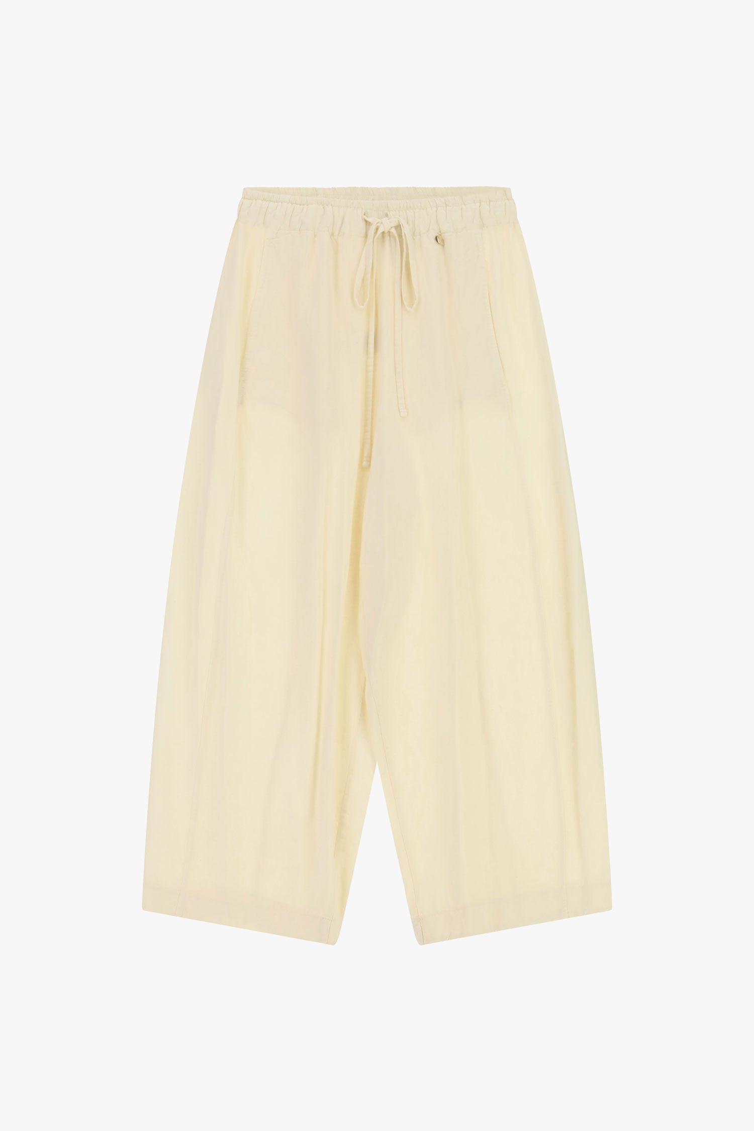 Pantaloni palazzo cropped con elastico e coulisse