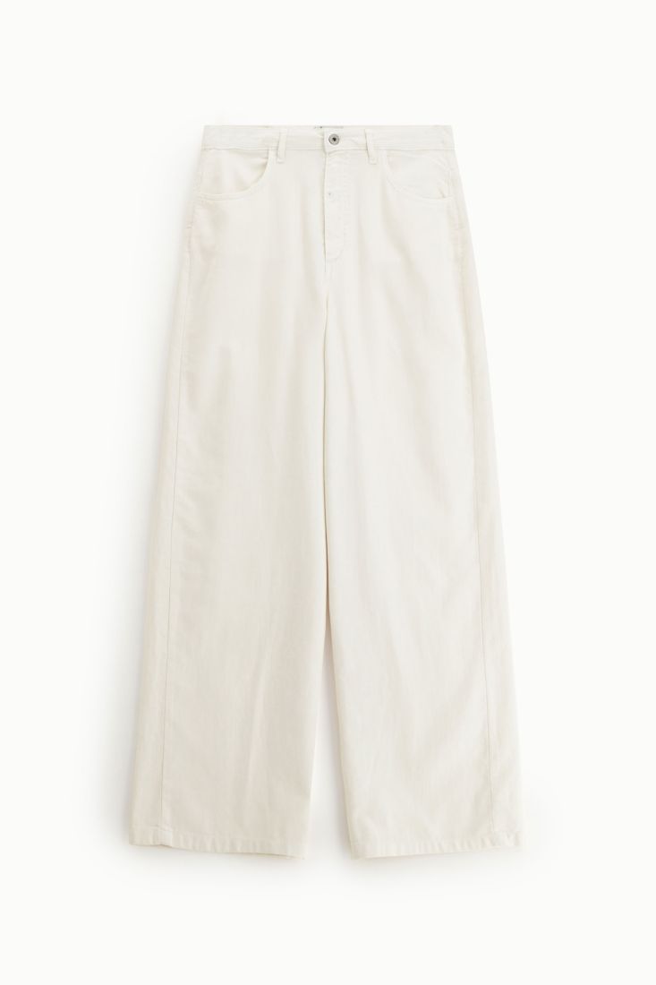 Trousers palazzo a vita alta con gamba ampia