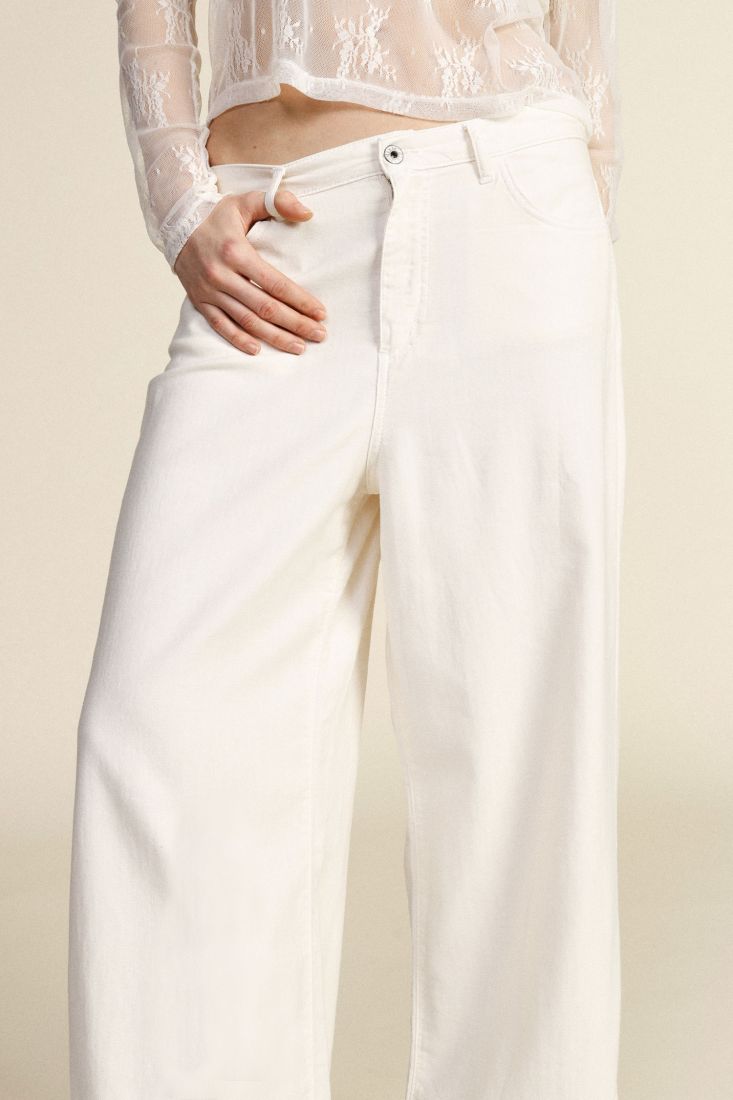 Trousers palazzo a vita alta con gamba ampia