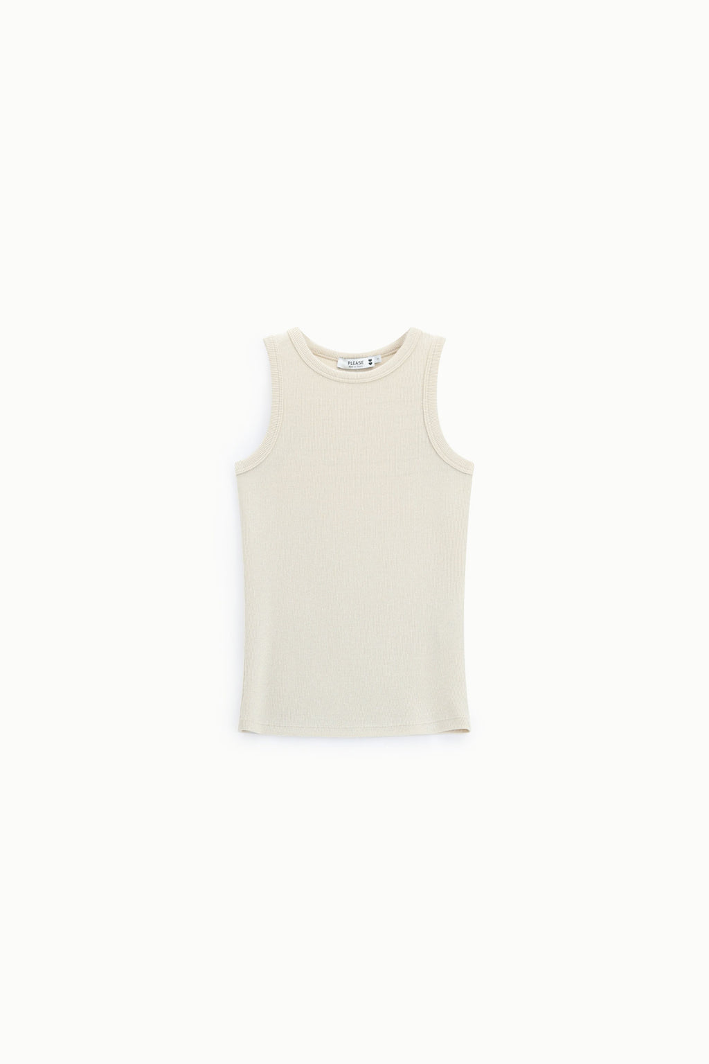 Top senza maniche a costine girocollo regular-fit