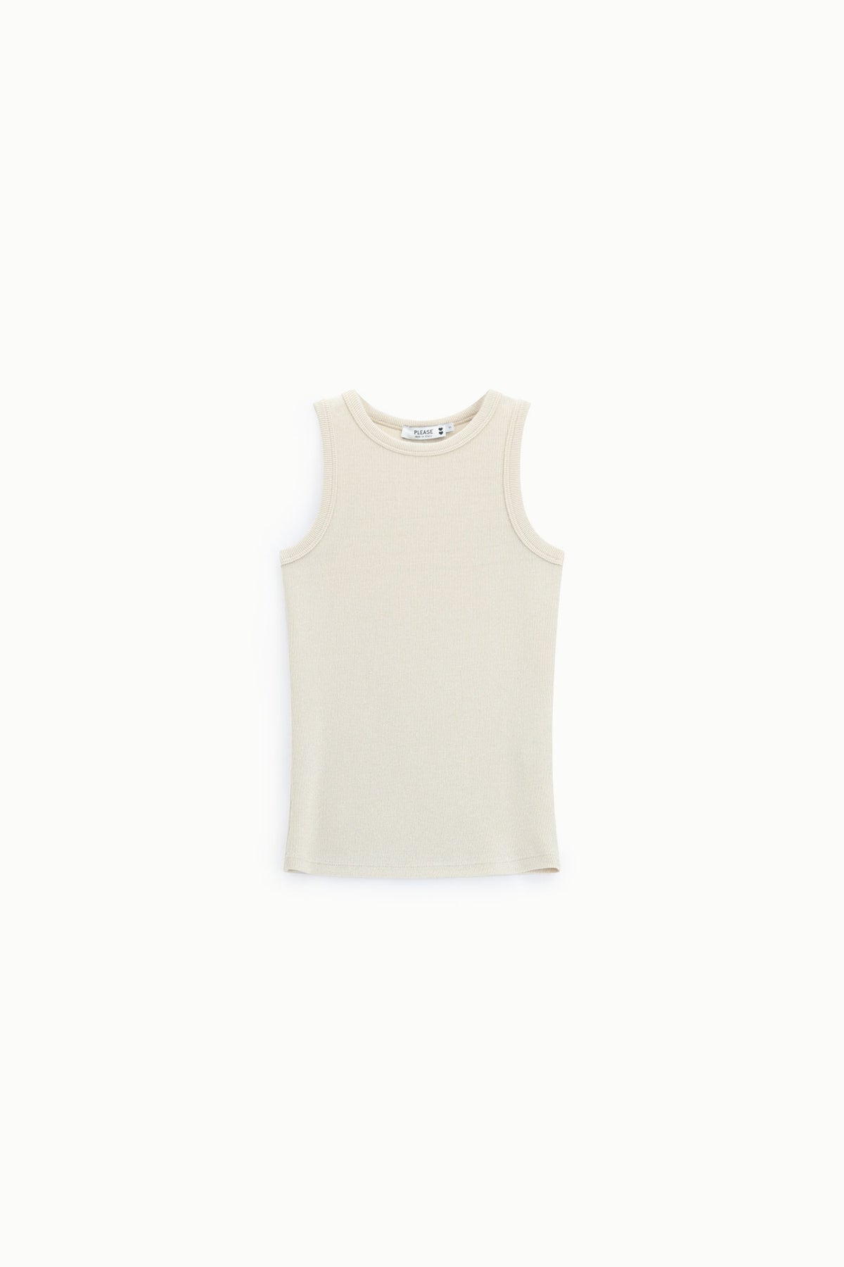 Top senza maniche a costine girocollo regular-fit