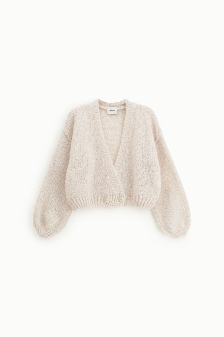 Cardigan corto con maniche ampie e bottoni