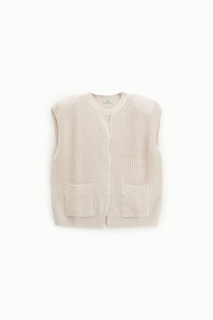 Gilet maglia bottoni tasche frontali