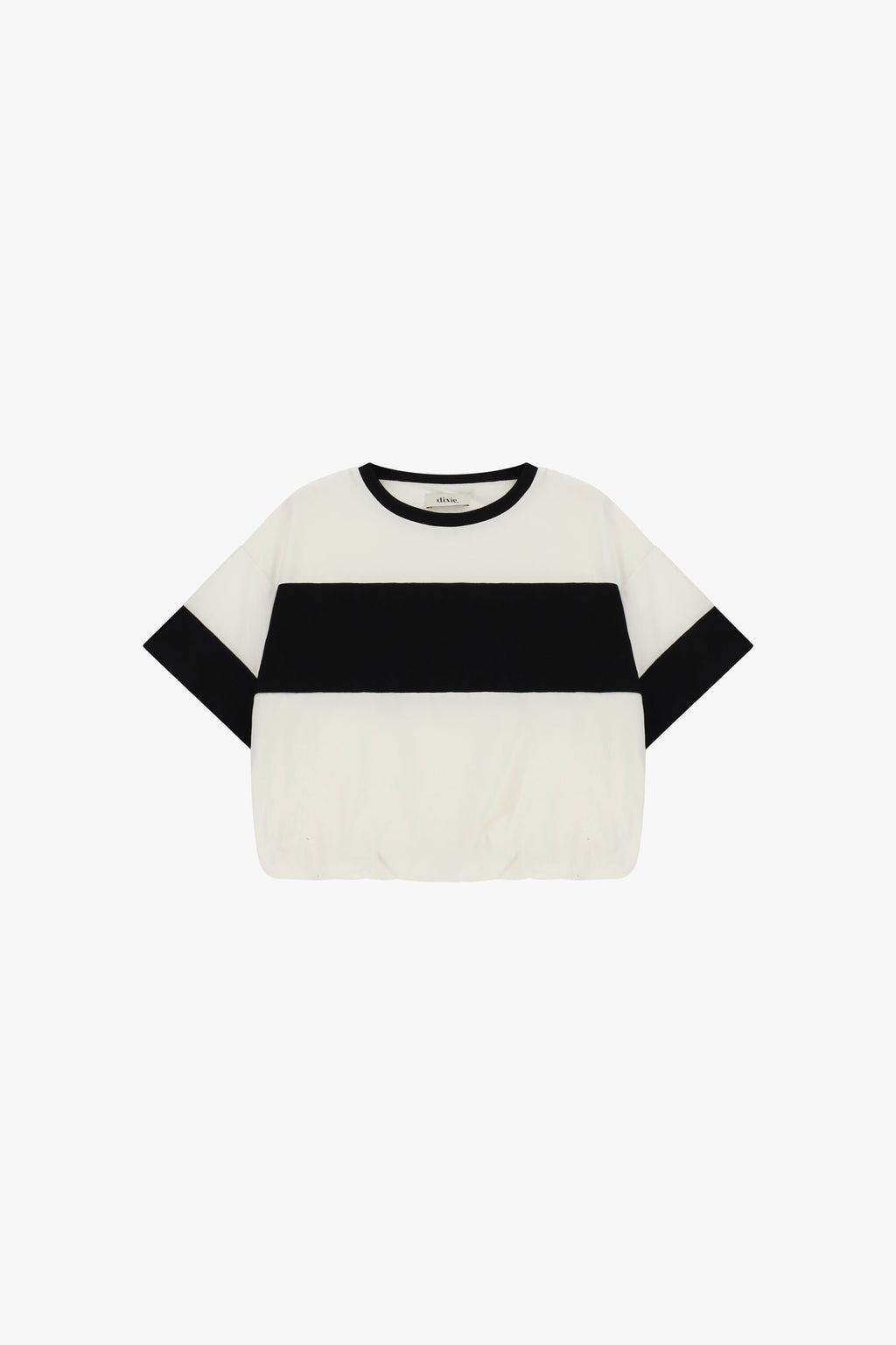 T-shirt con elastico e maxi banda