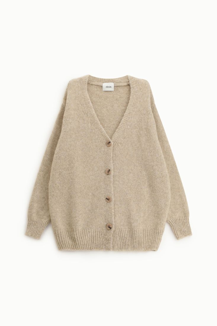 Cardigan con scollo a v e bottoni frontali