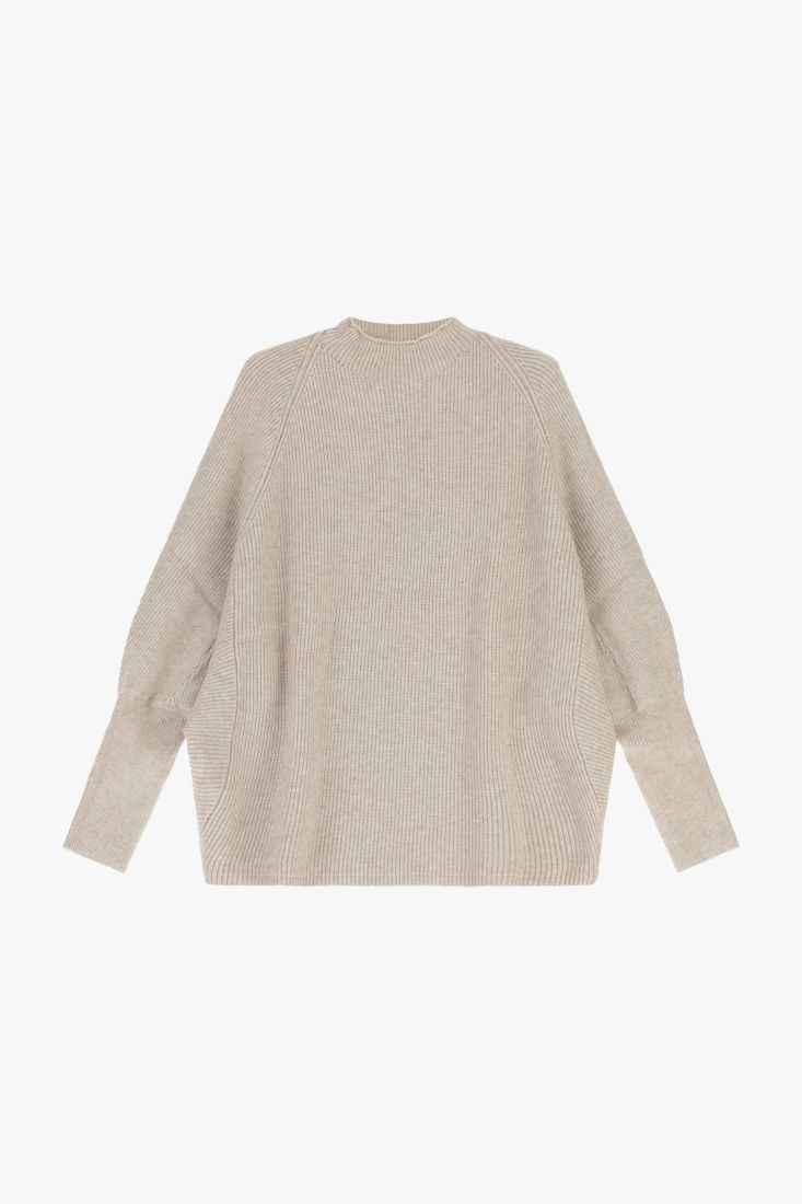 Maglione girocollo lavorazione a coste