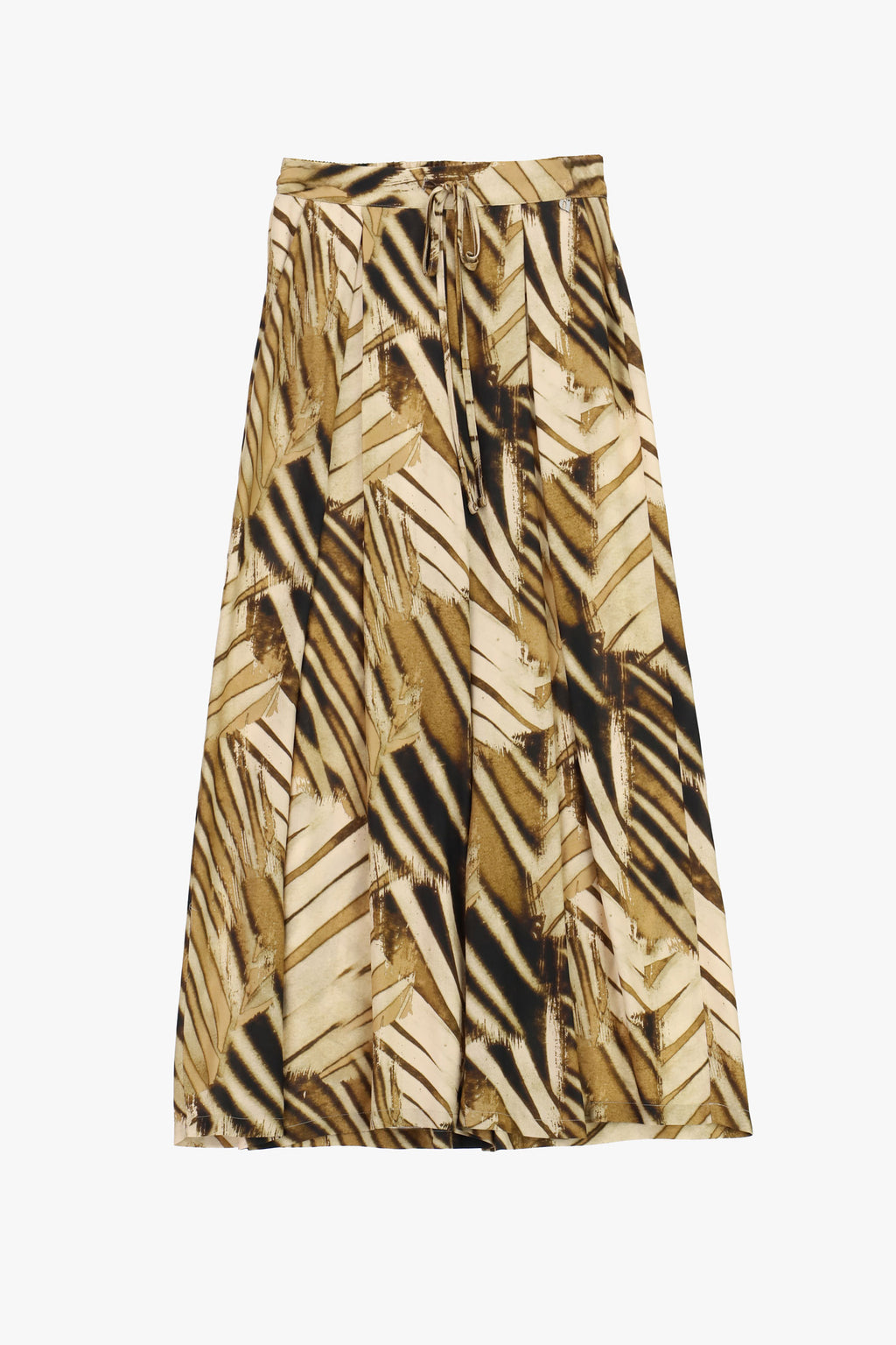 Pantaloni palazzo con stampa grafica e vita regolabile