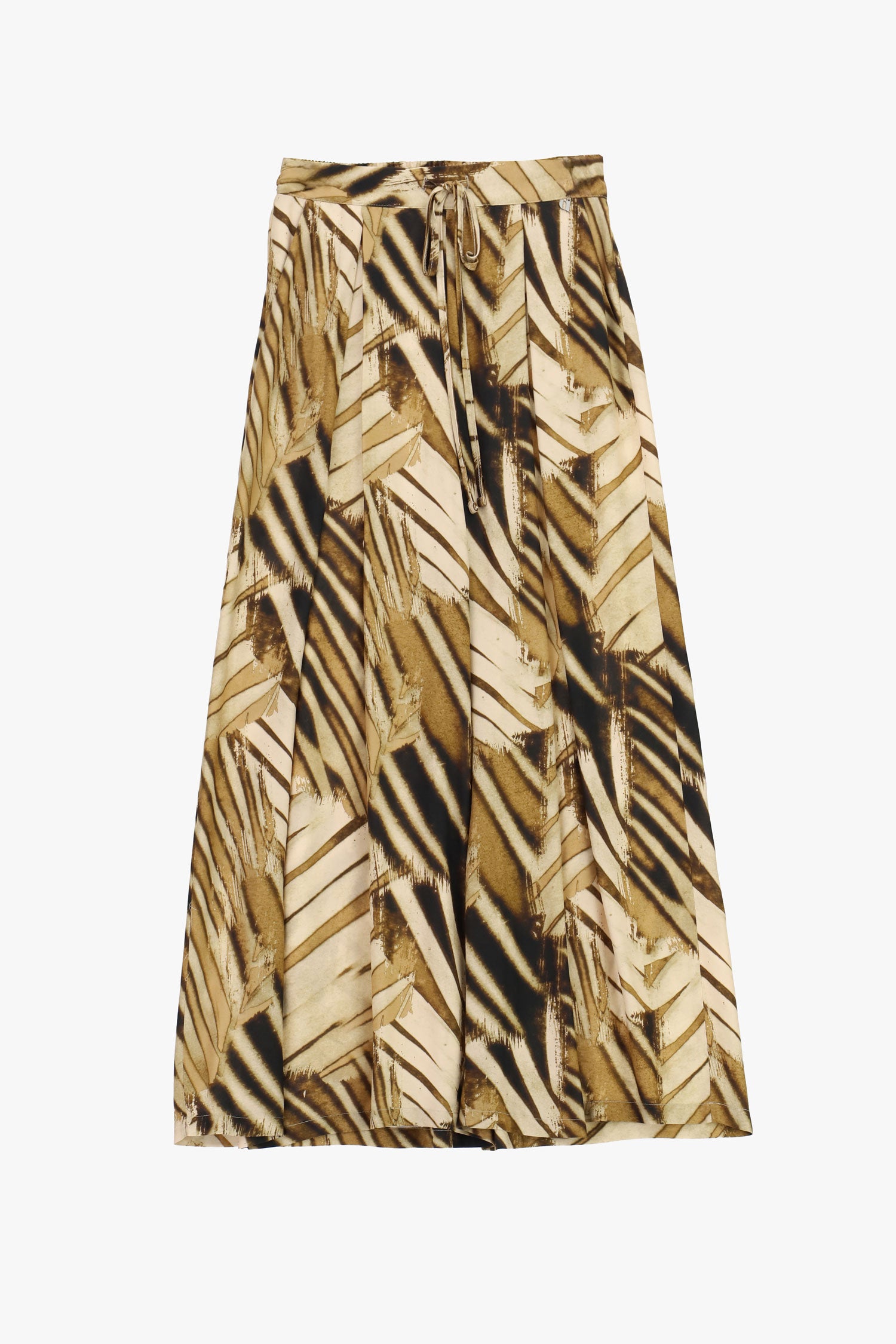 Pantaloni palazzo con stampa grafica e vita regolabile