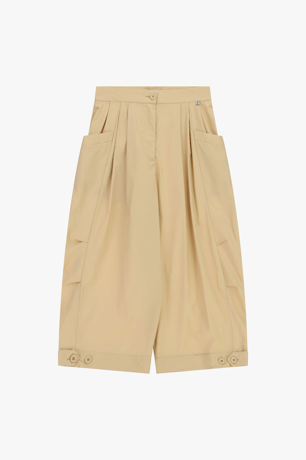 Pantaloni palazzo cropped con pieghe e tasche ampie