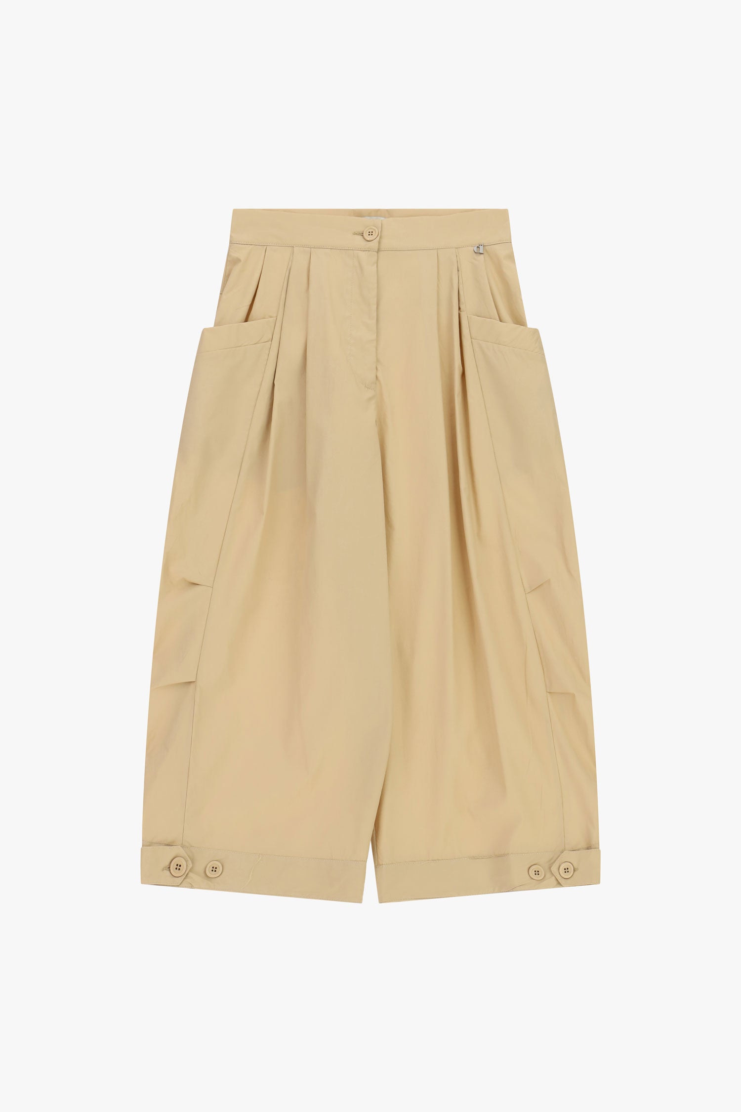 Pantaloni palazzo cropped con pieghe e tasche ampie