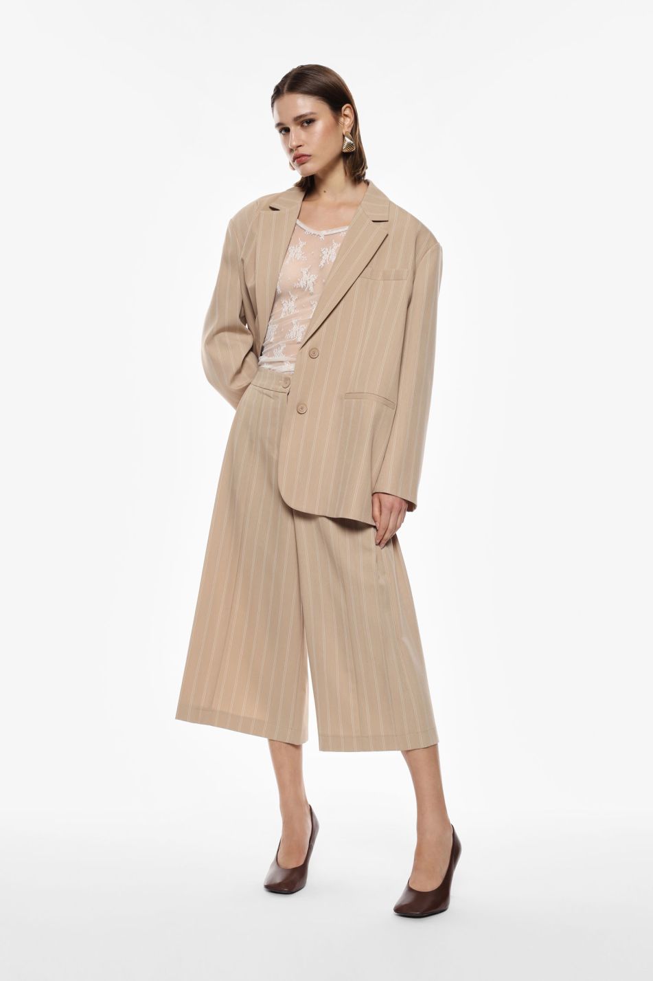 Coordinato blazer e pantalone a righe