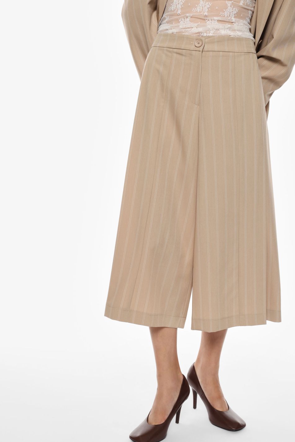 Pantaloni ampi a righe eleganti