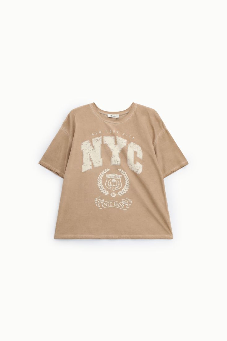 T-shirt ampia stampa nyc girocollo daily