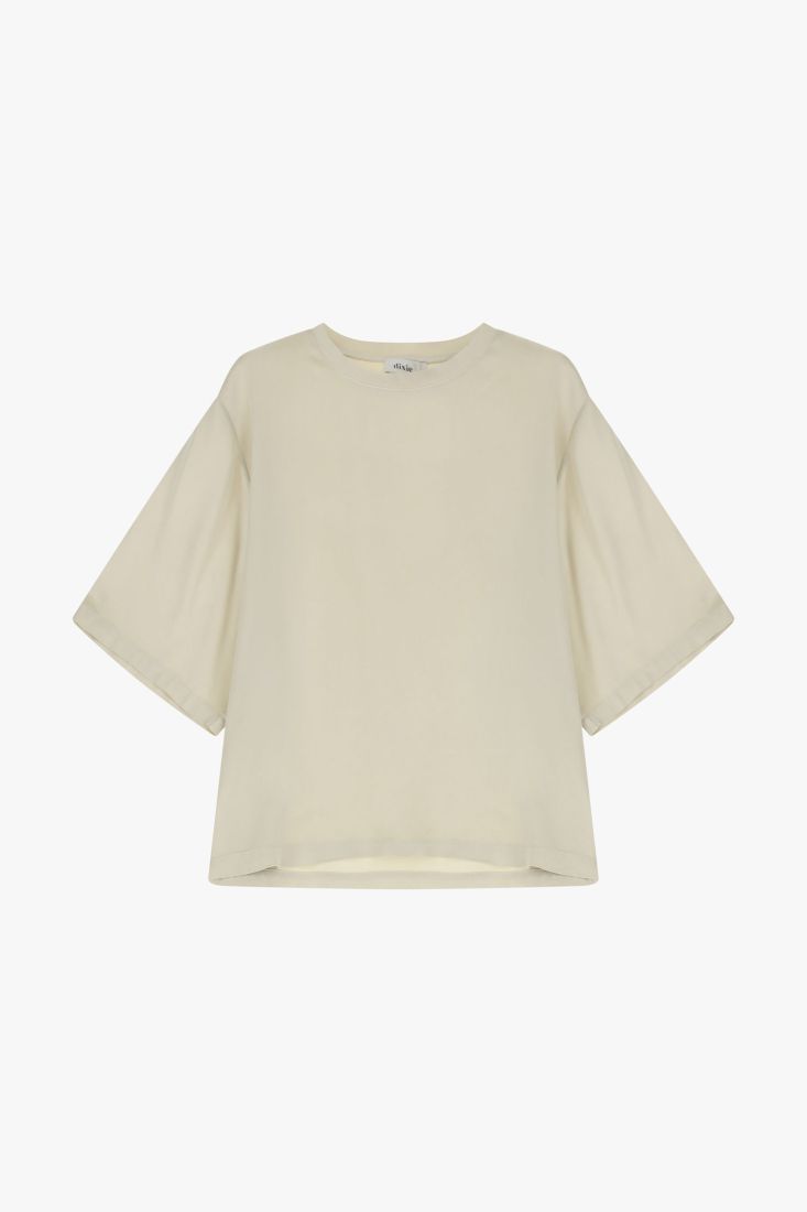 Top ampio manica al gomito girocollo minimal