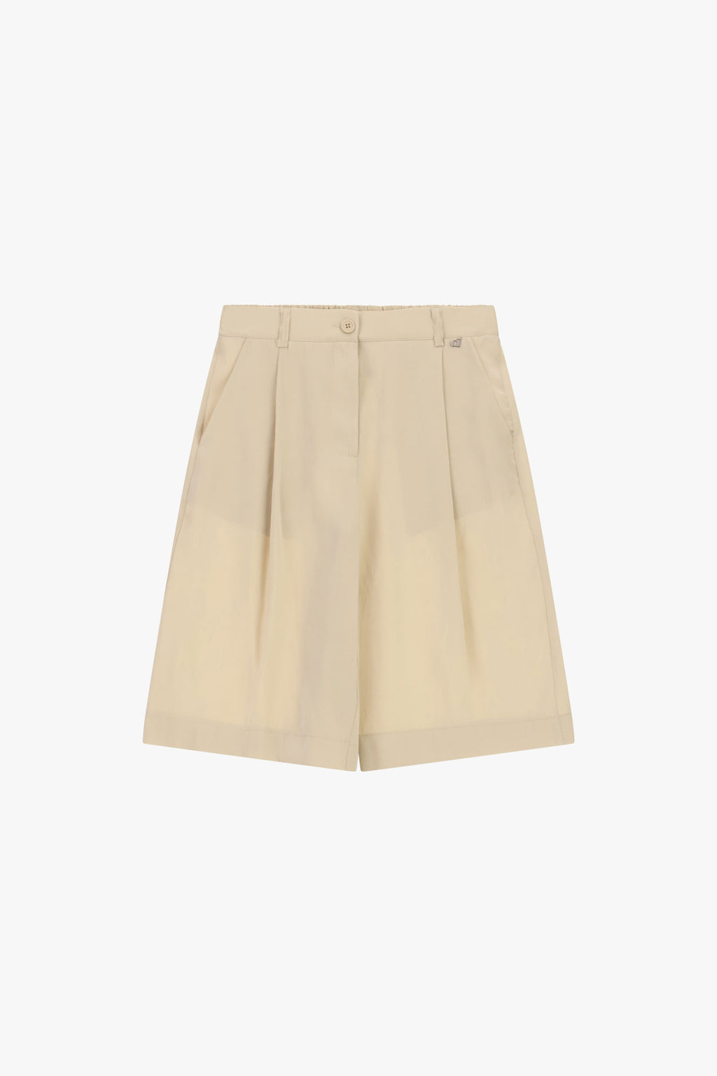 Shorts a vita alta con pinces e tasche laterali