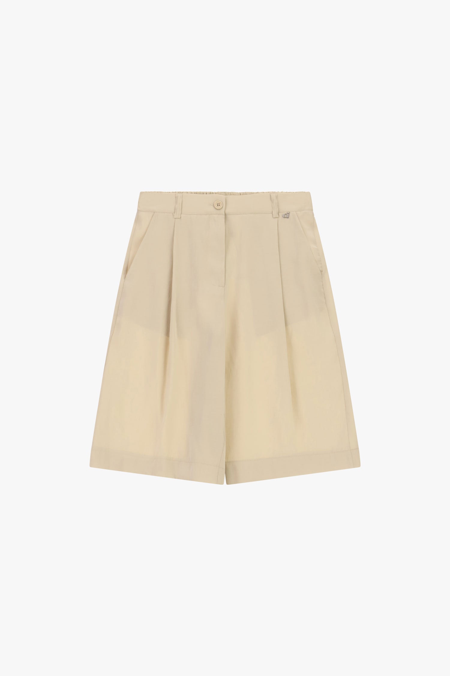 Shorts a vita alta con pinces e tasche laterali