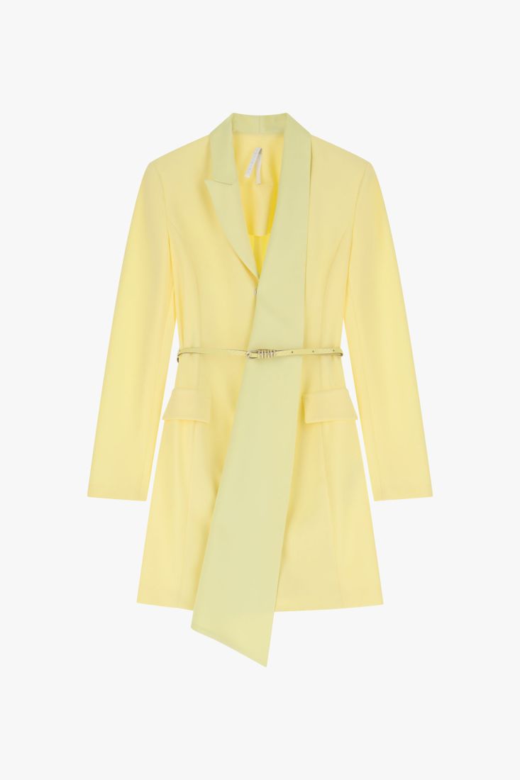 Abito blazer corto con rever asimmetrico