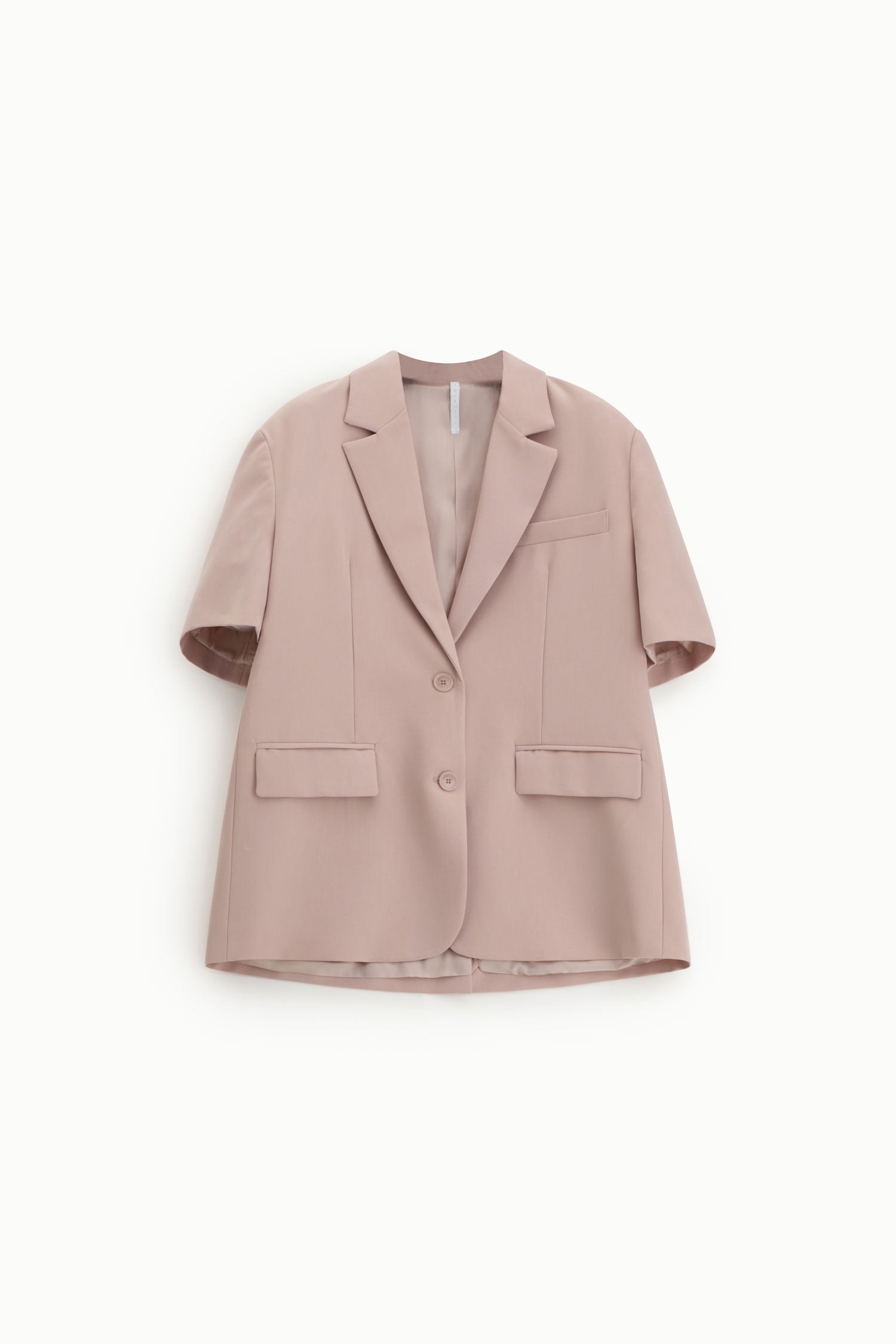 Blazer monopetto maniche corte con tasche a patta