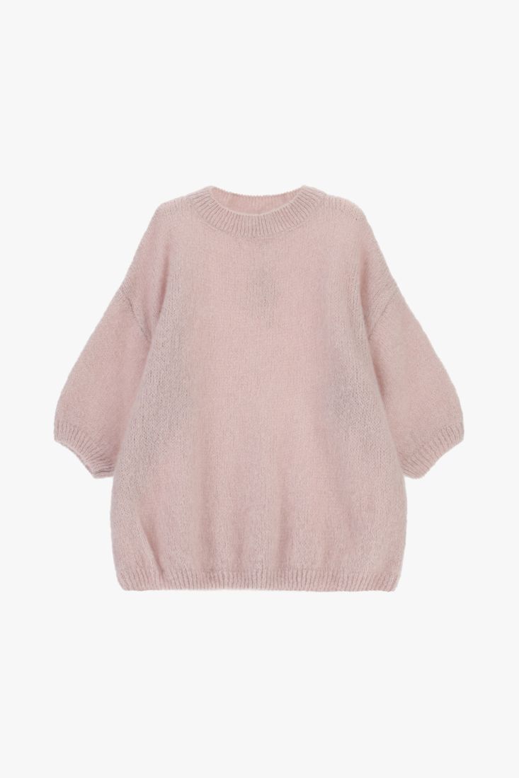 Maglione oversize girocollo maniche tre quarti