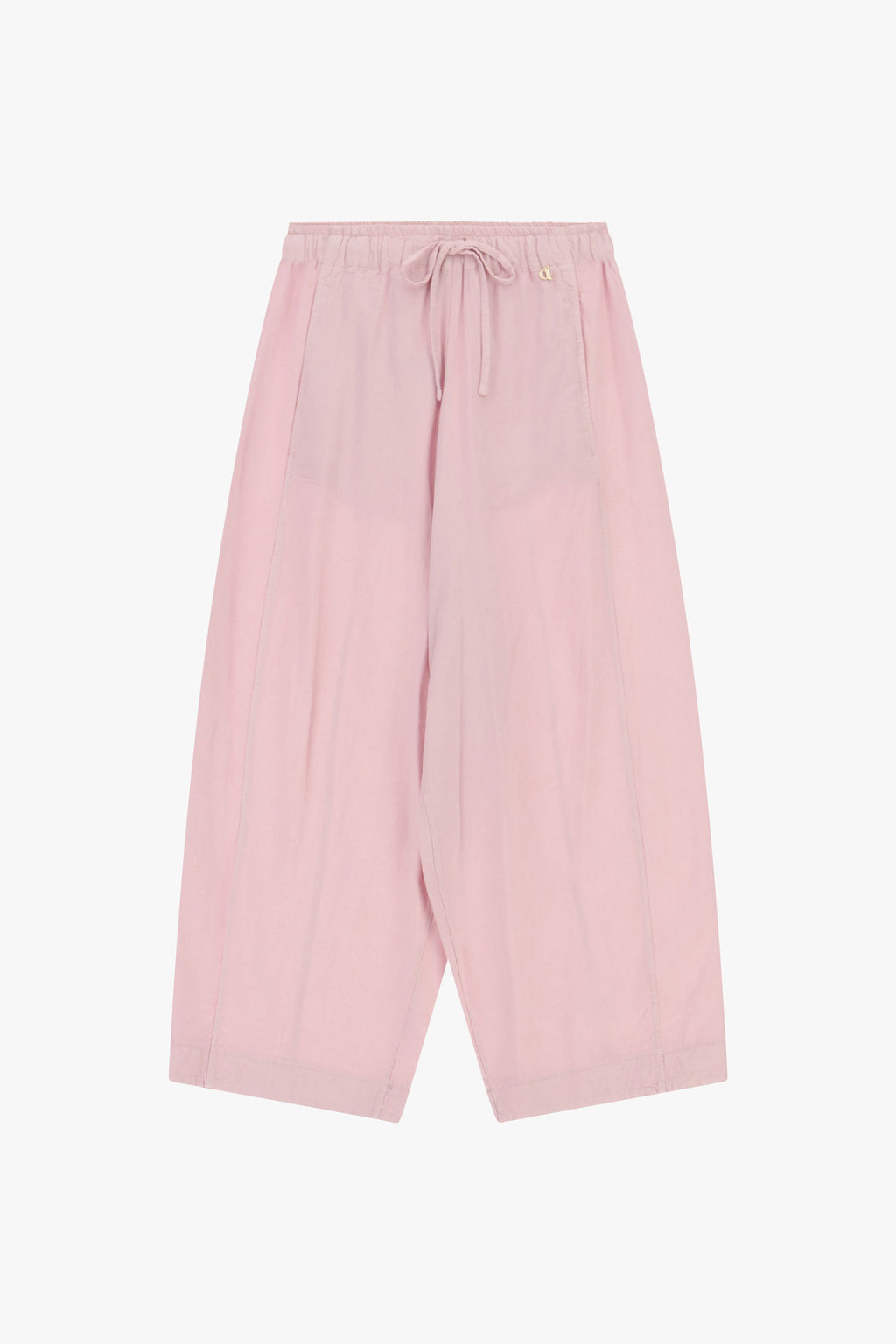 Pantaloni palazzo cropped con elastico e coulisse