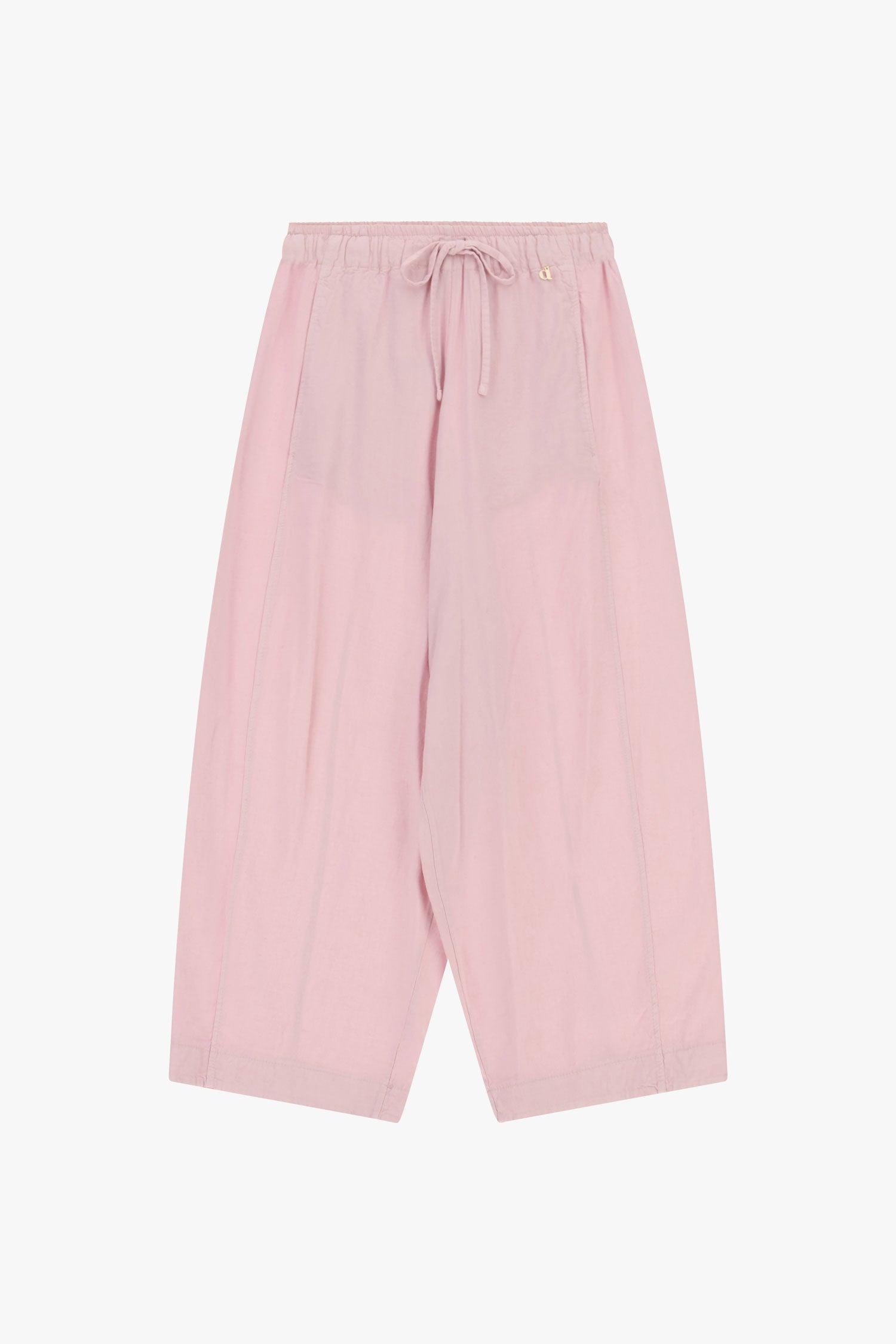 Pantaloni palazzo cropped con elastico e coulisse