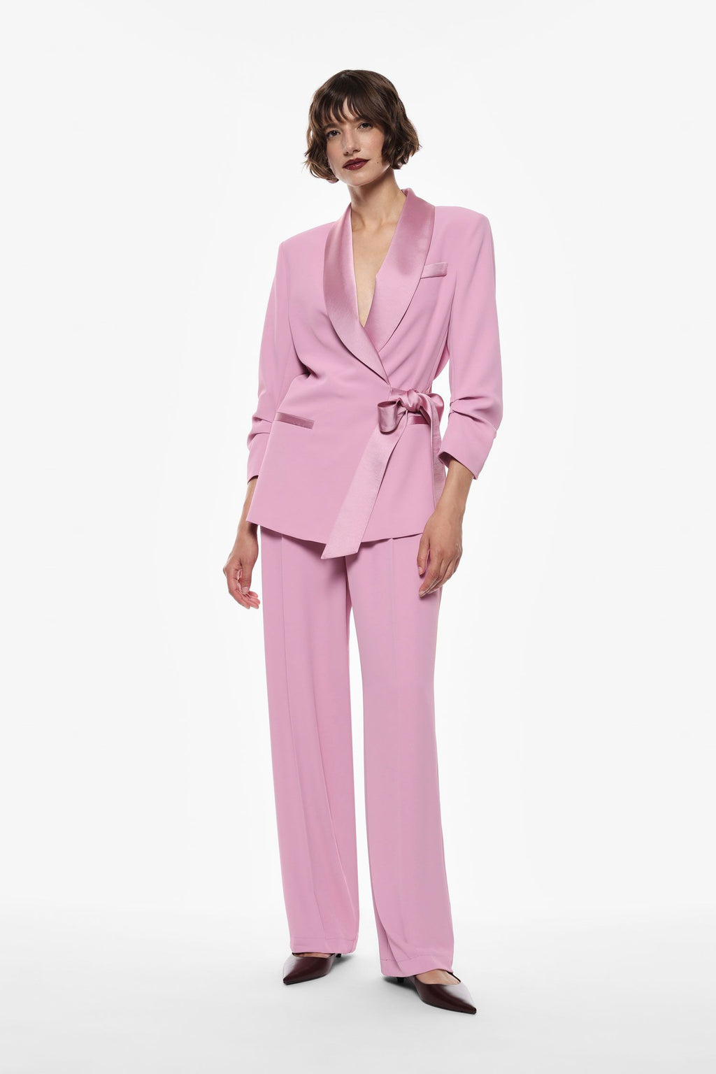 Coordinato rosa blazer e pantalone