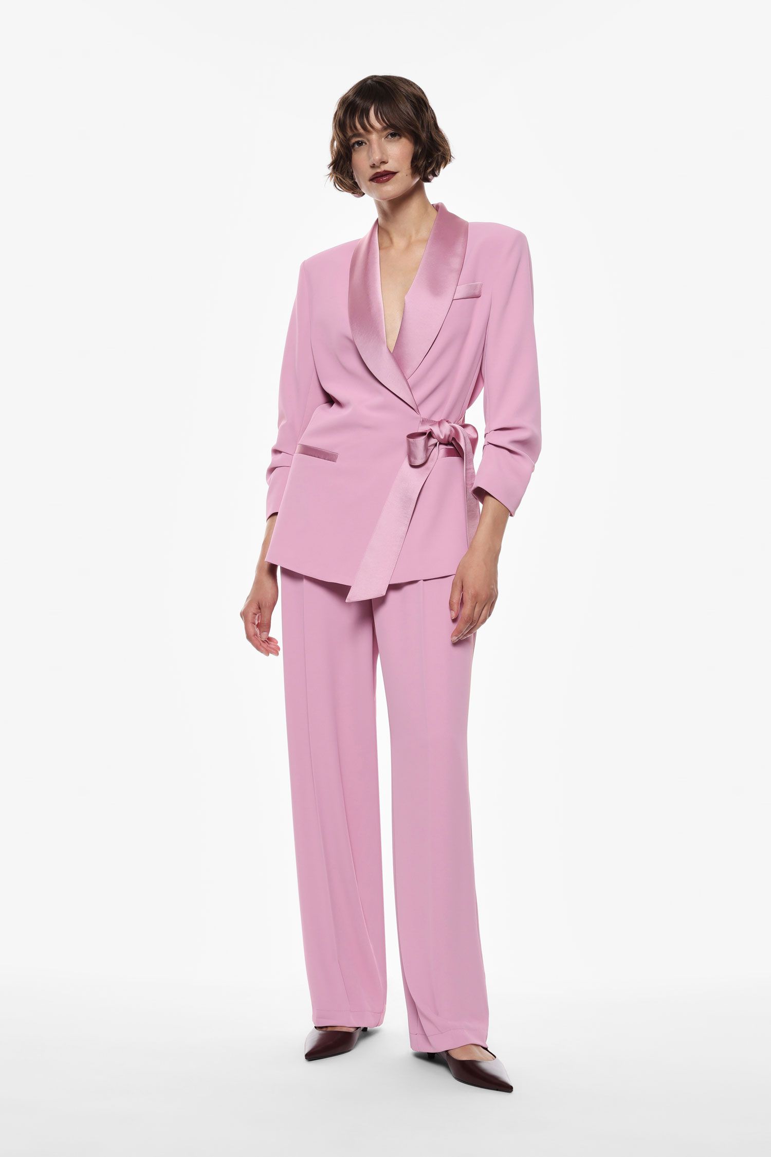 Coordinato rosa blazer e pantalone