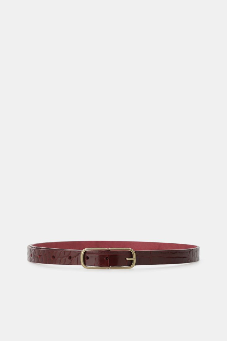 Cintura sottile con fibbia rettangolare metallo