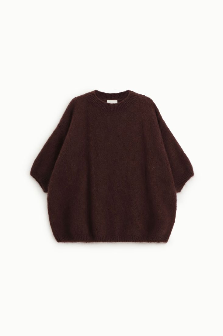 Maglione oversize girocollo maniche tre quarti