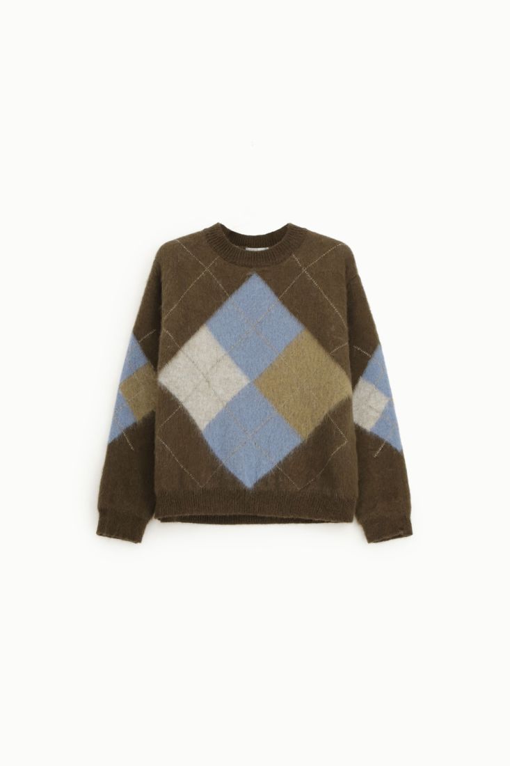 Maglione pullover con motivo rombi grandi