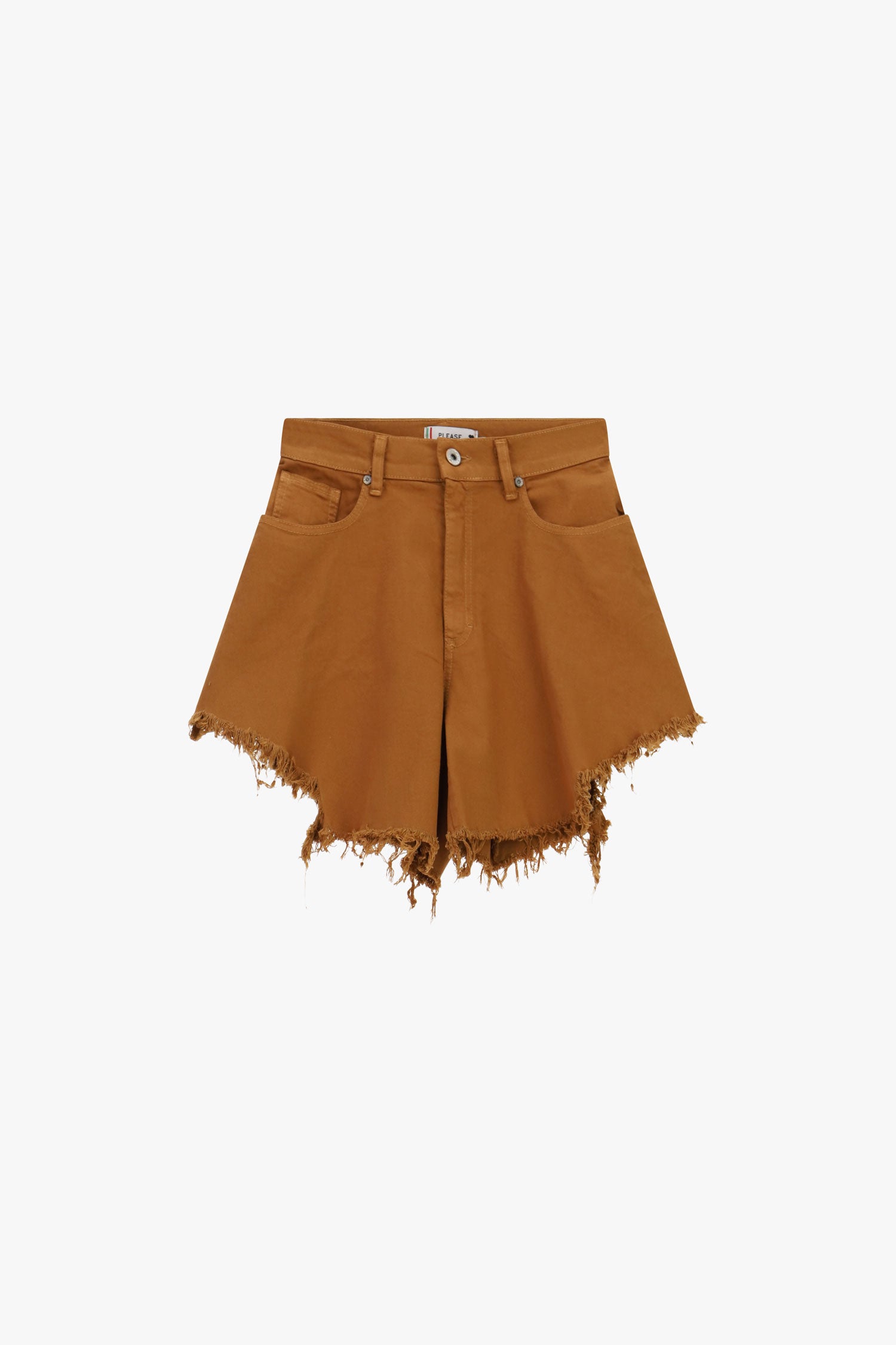Shorts regular-fit con orlo sfrangiato e cinque tasche