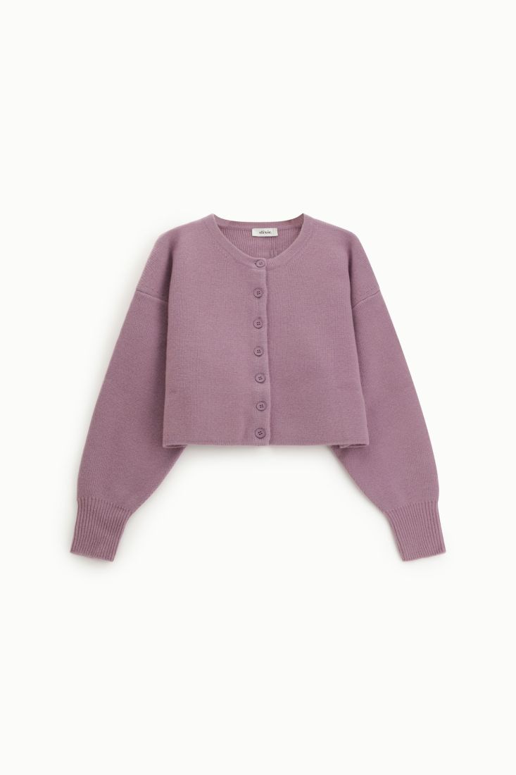 Cardigan corto con bottoni e maniche lunghe