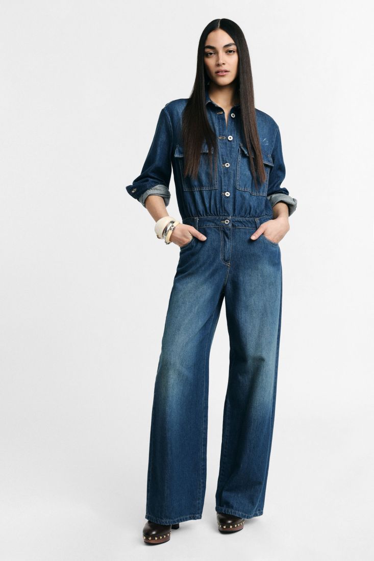 Jumpsuit denim regular-fit con tasche frontali