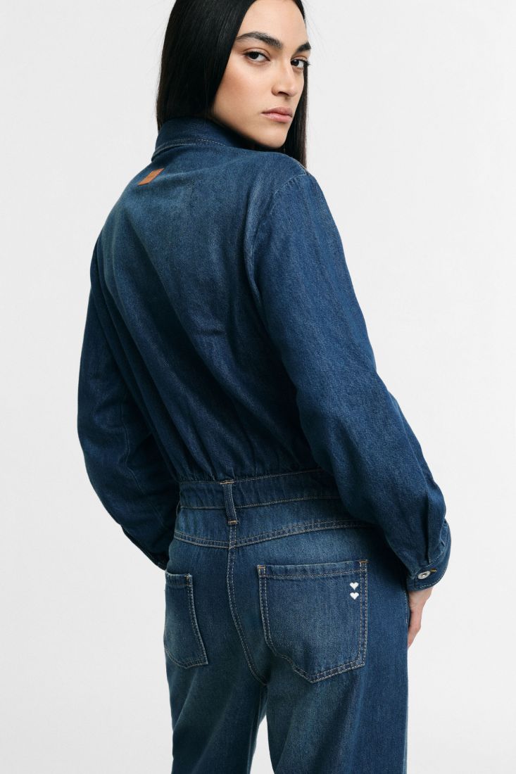 Jumpsuit denim regular-fit con tasche frontali