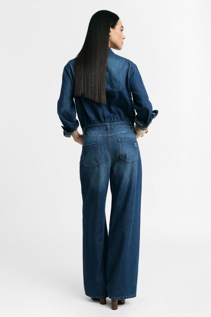 Jumpsuit denim regular-fit con tasche frontali