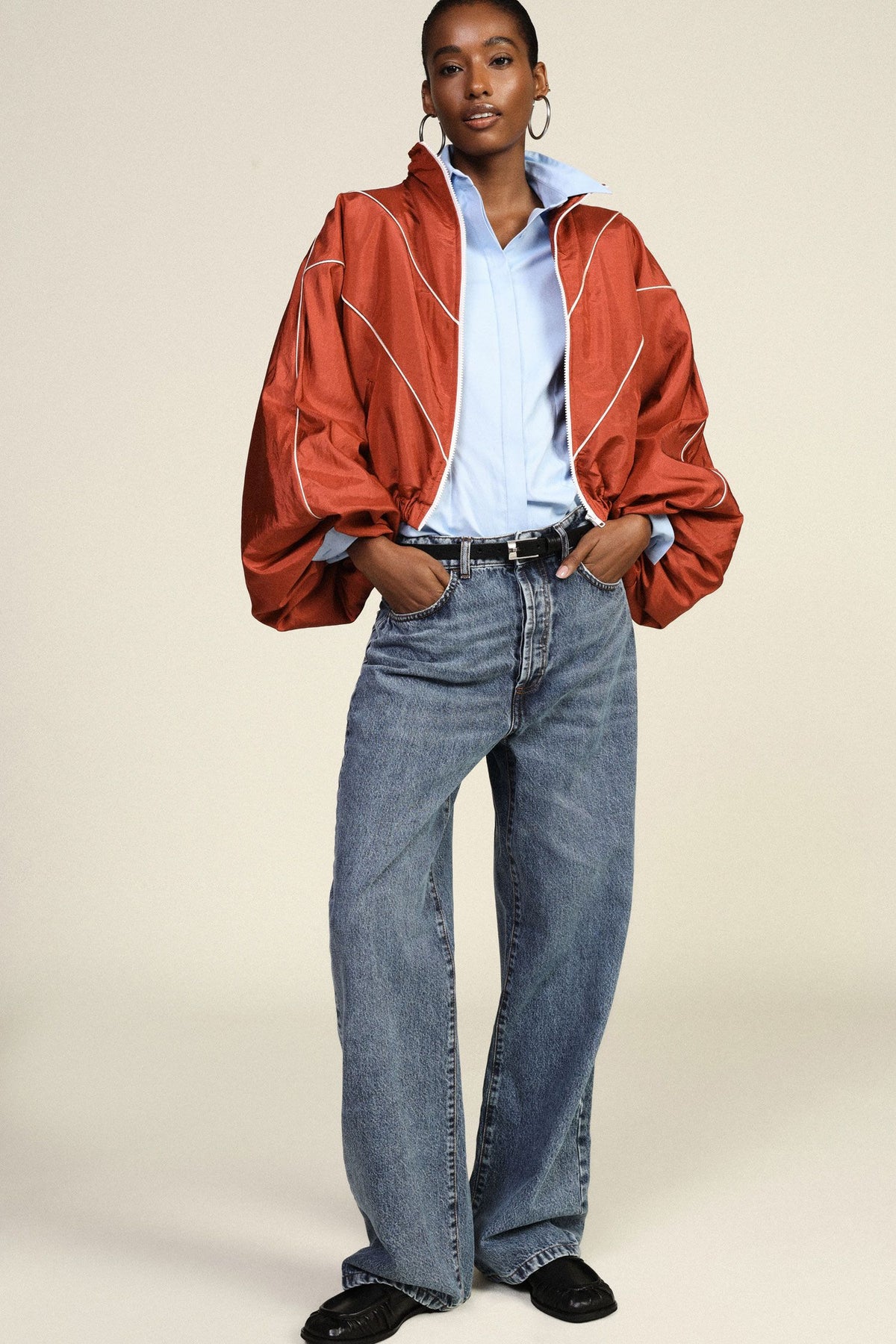 Jeans a gamba ampia vita alta lavaggio classico