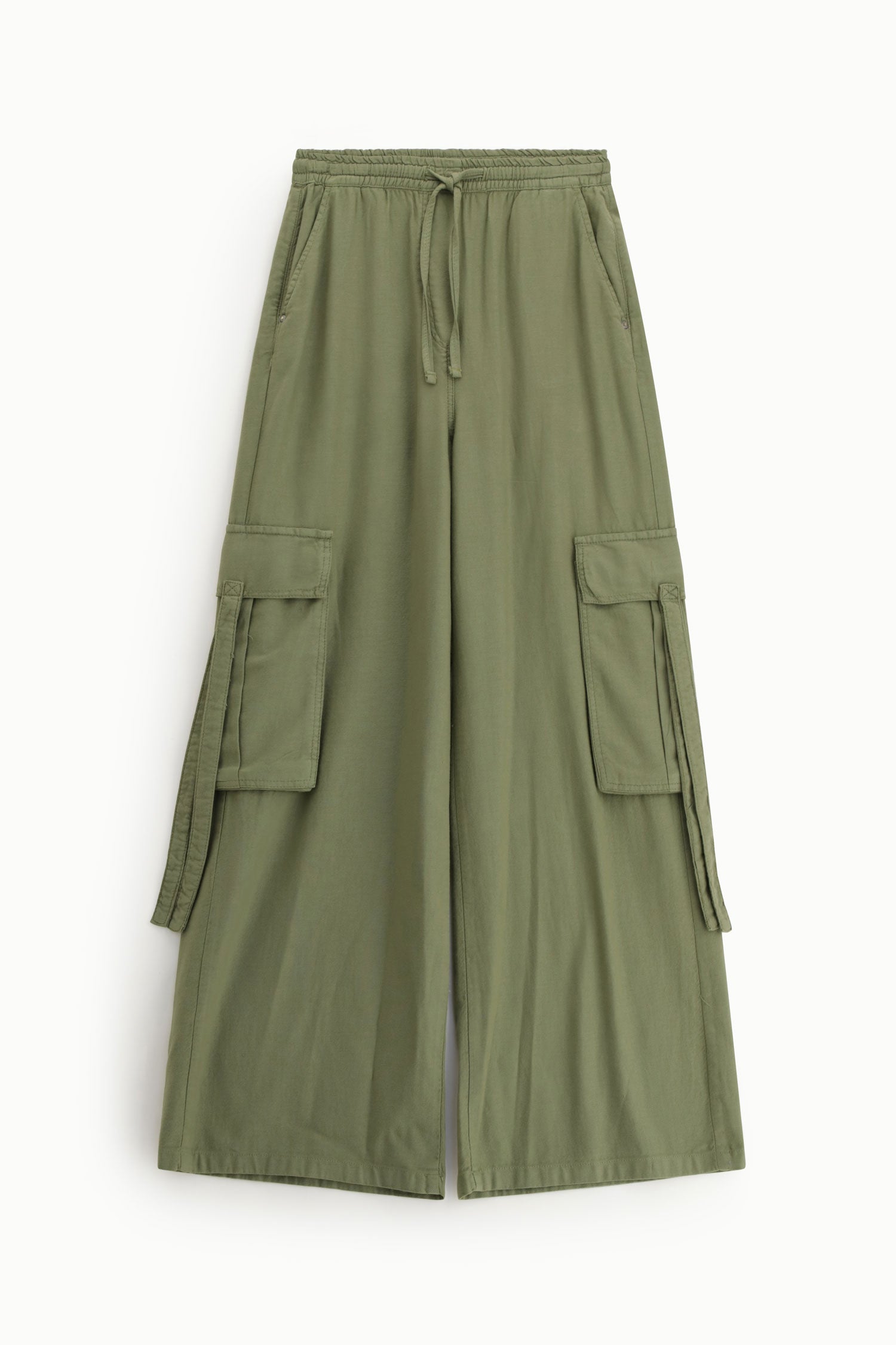 Trousers palazzo cargo tasche laterali coulisse