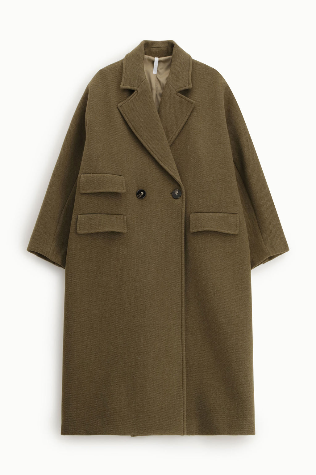 Cappotto over doppio petto con tasche laterali