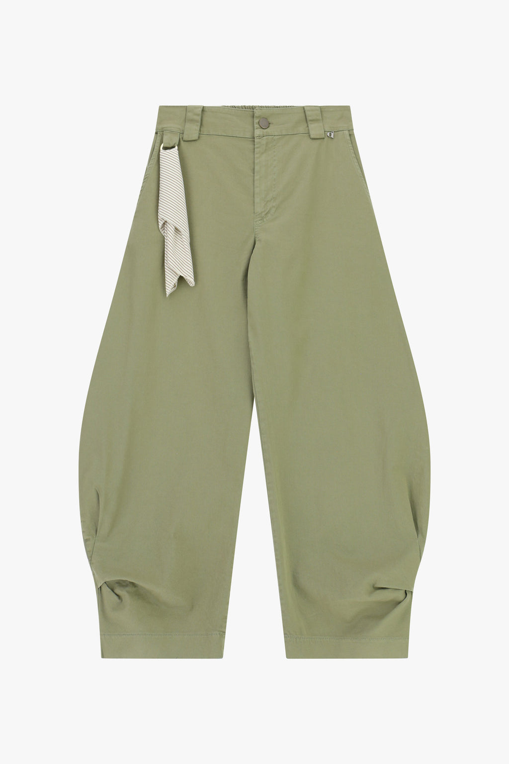 Pantaloni palazzo con foulard laterale annodato