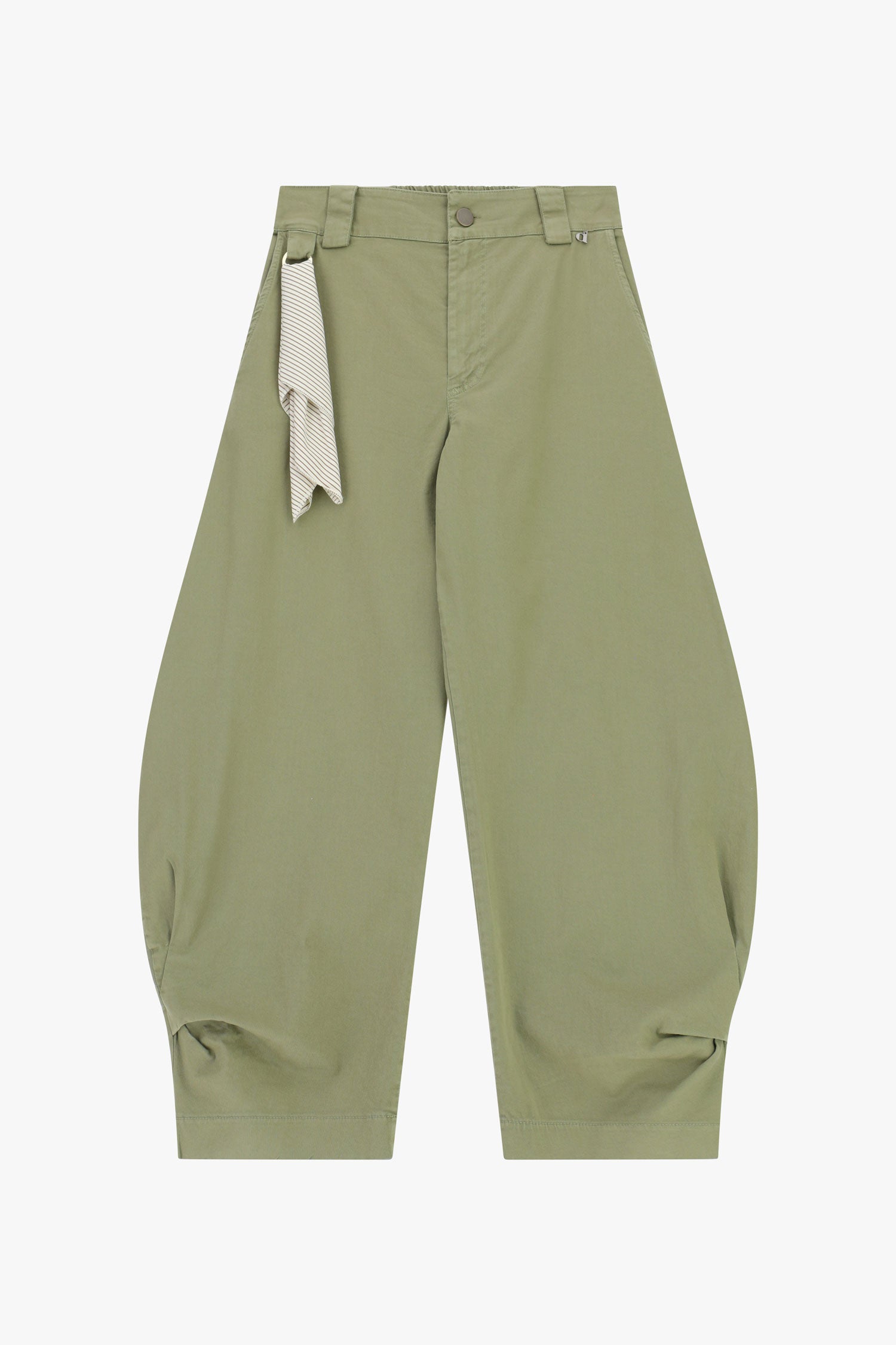 Pantaloni palazzo con foulard laterale annodato
