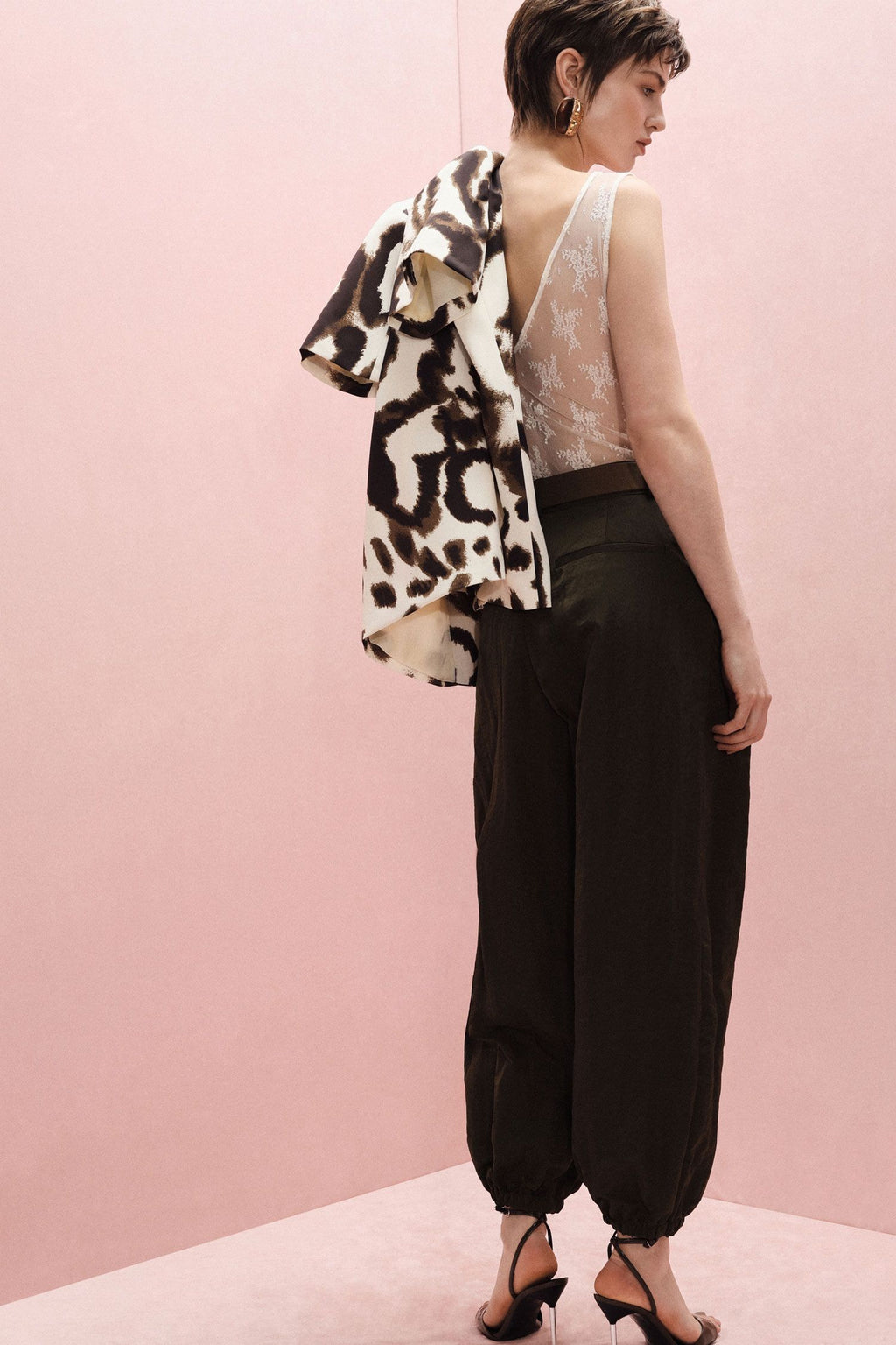 Pantaloni jogging a vita alta